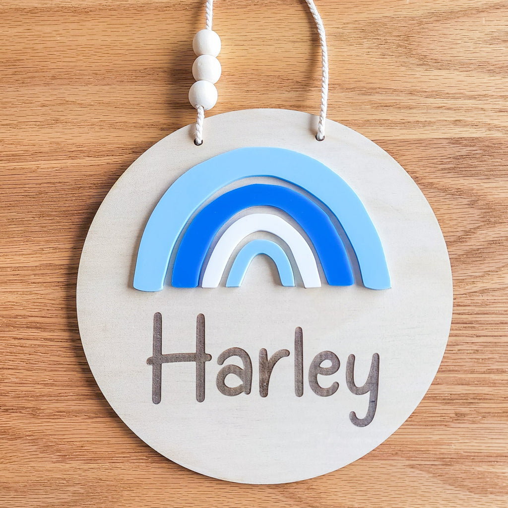 Blue hues Rainbow Name Plaque
