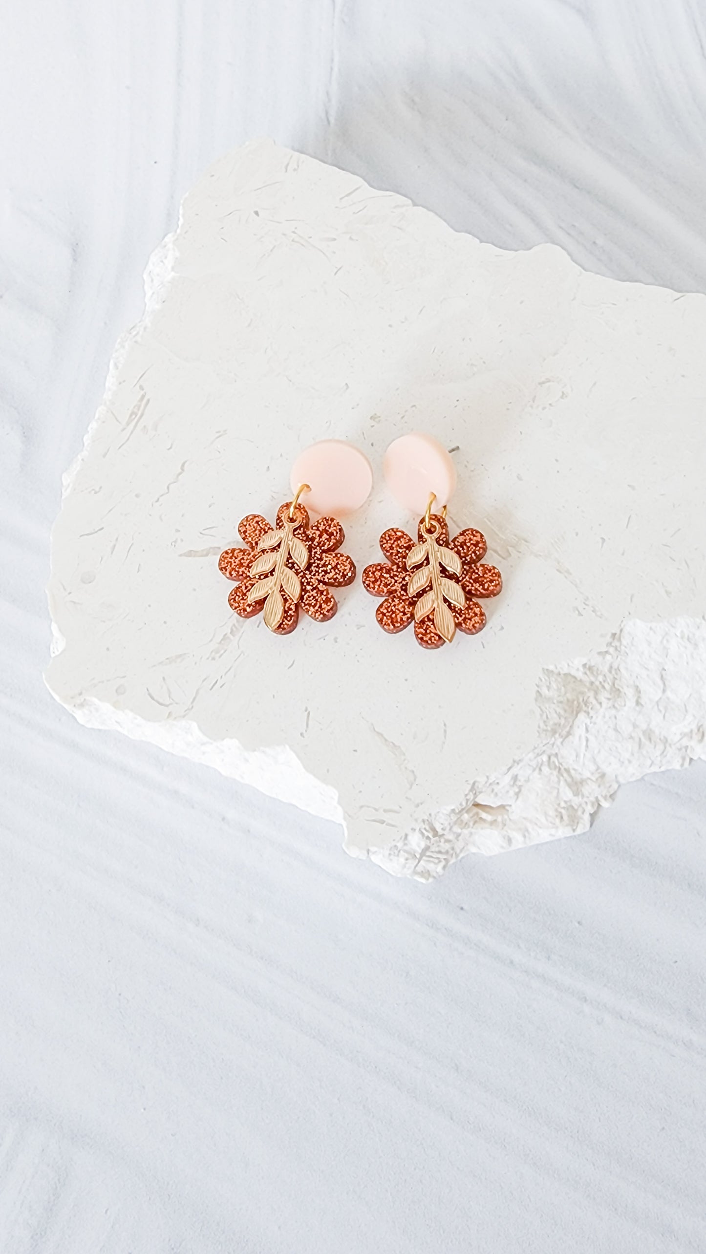 'Gold Leaf ' Flower Earrings