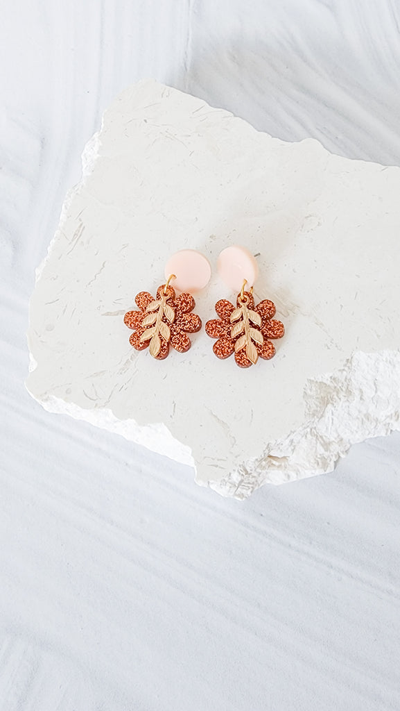 'Gold Leaf ' Flower Earrings