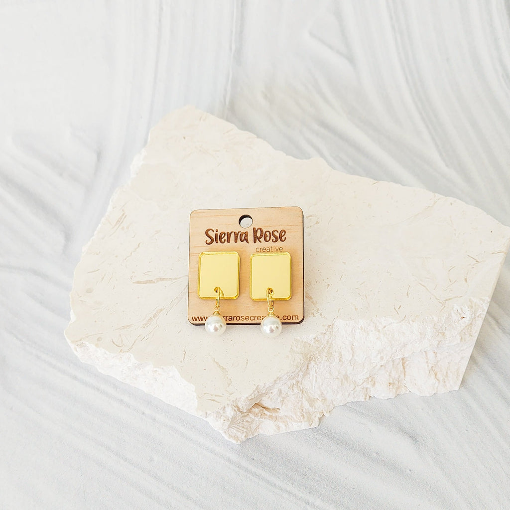 Gold Pearl Earrings