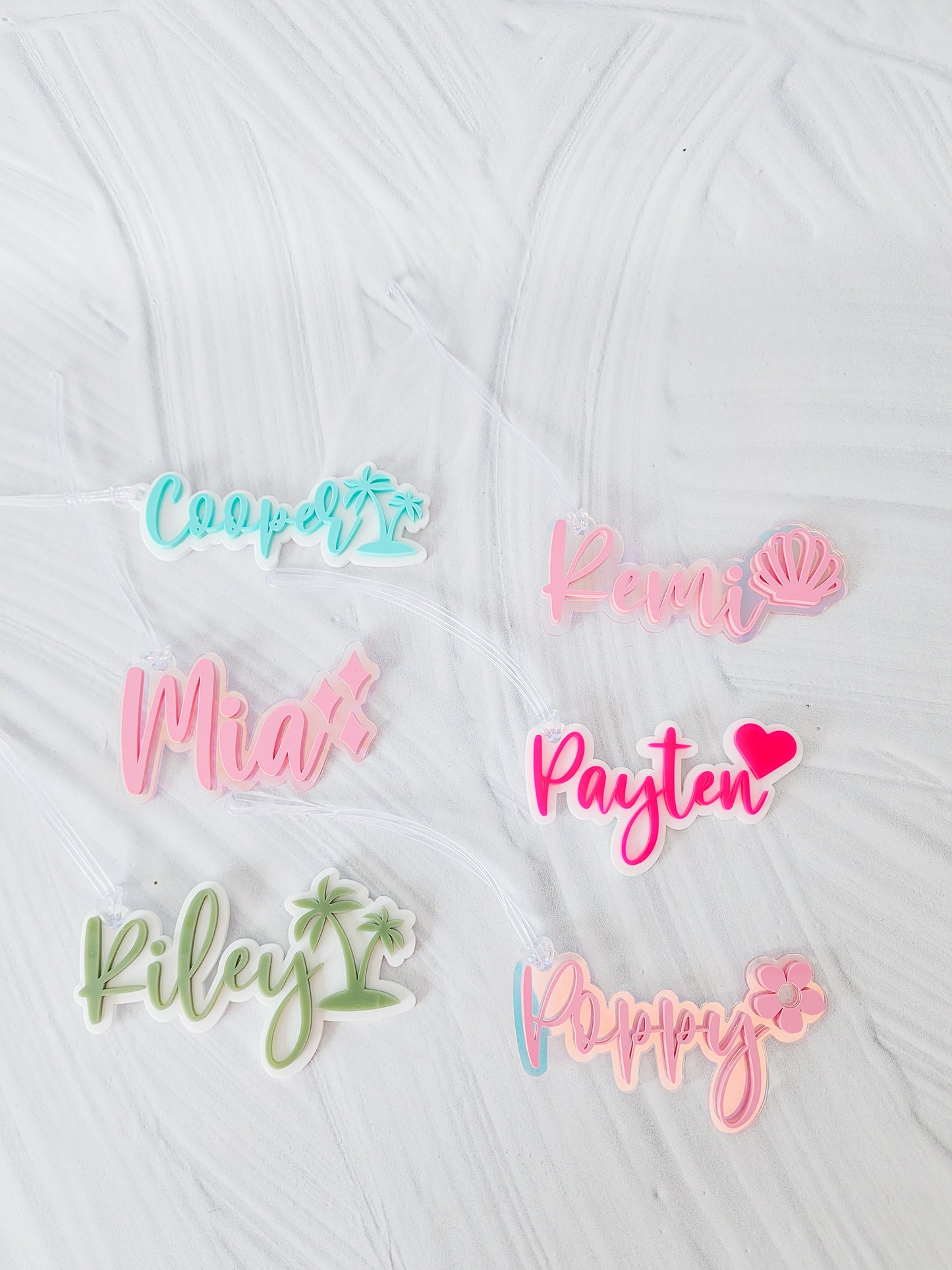 Acrylic Bubble Bag Tag with motif