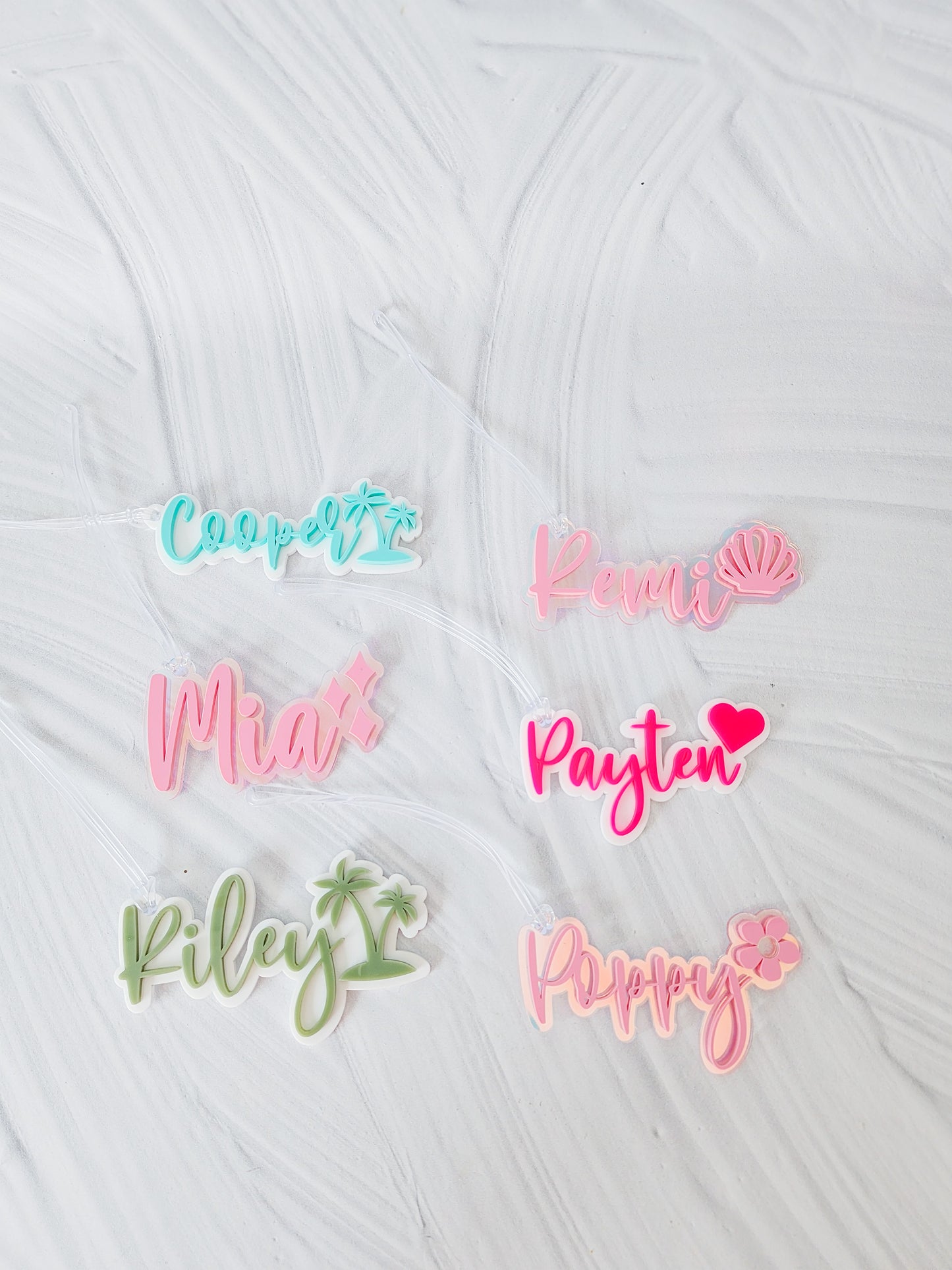 Acrylic Bubble Bag Tag with motif