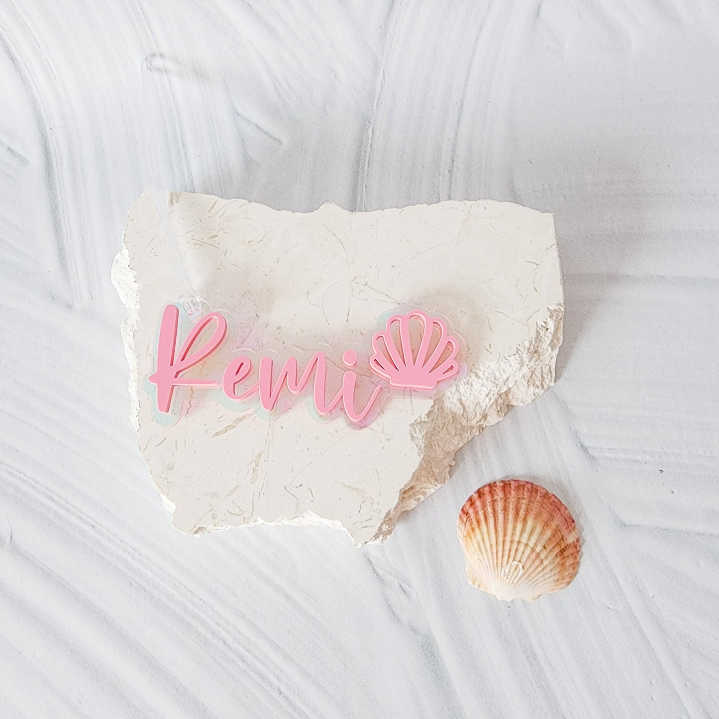 Acrylic Bubble Bag Tag with motif