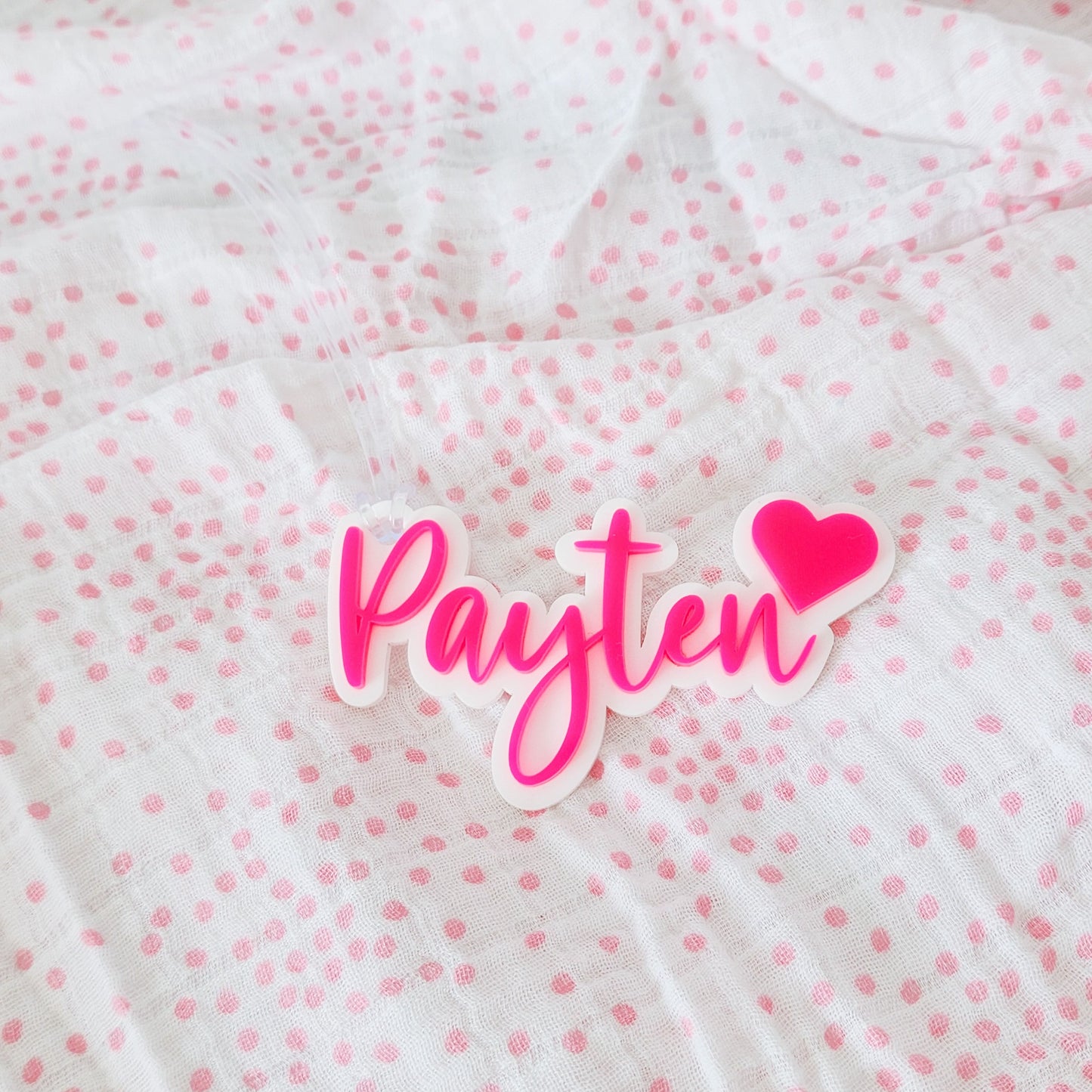 Acrylic Bubble Bag Tag with motif