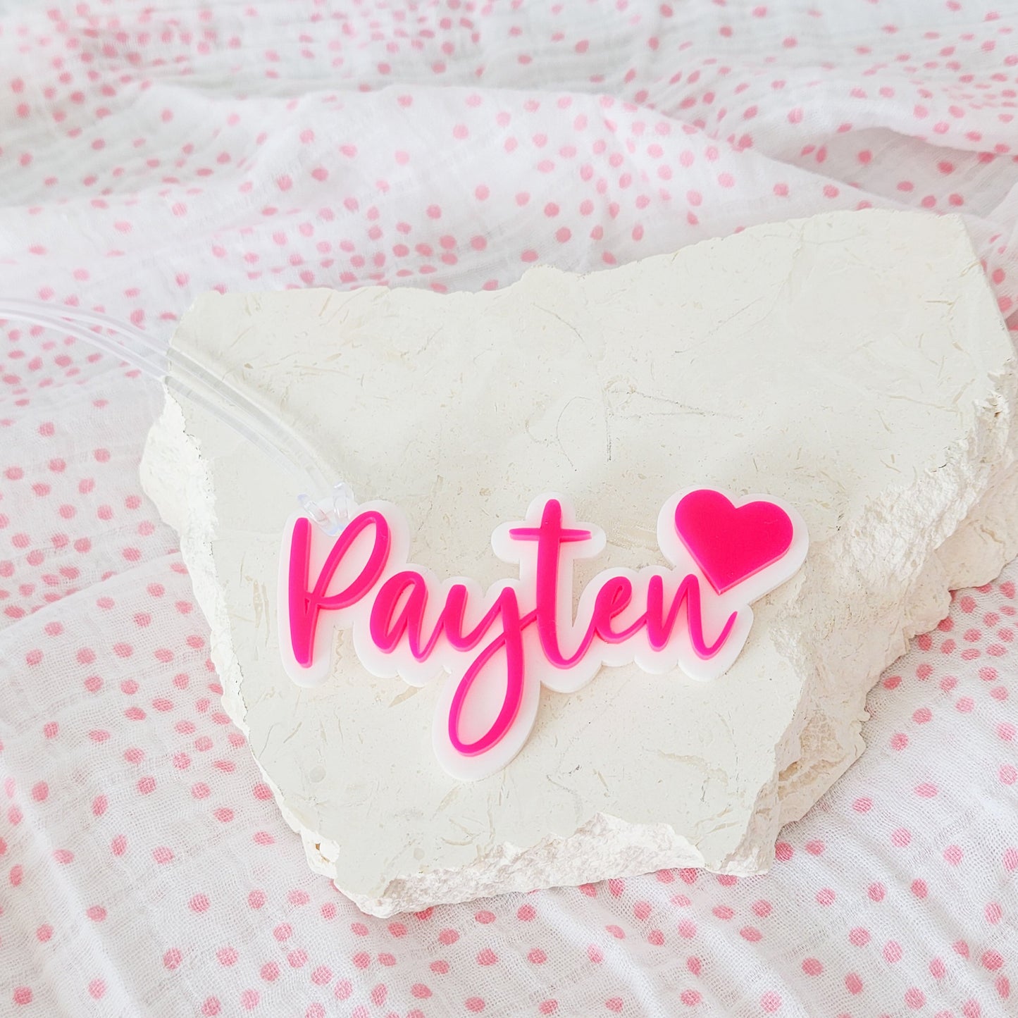Acrylic Bubble Bag Tag with motif