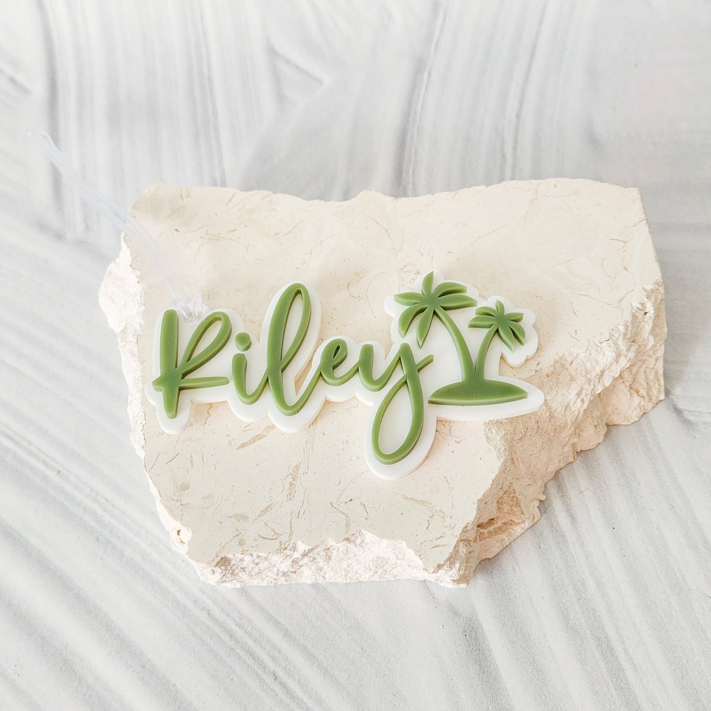 Acrylic Bubble Bag Tag with motif