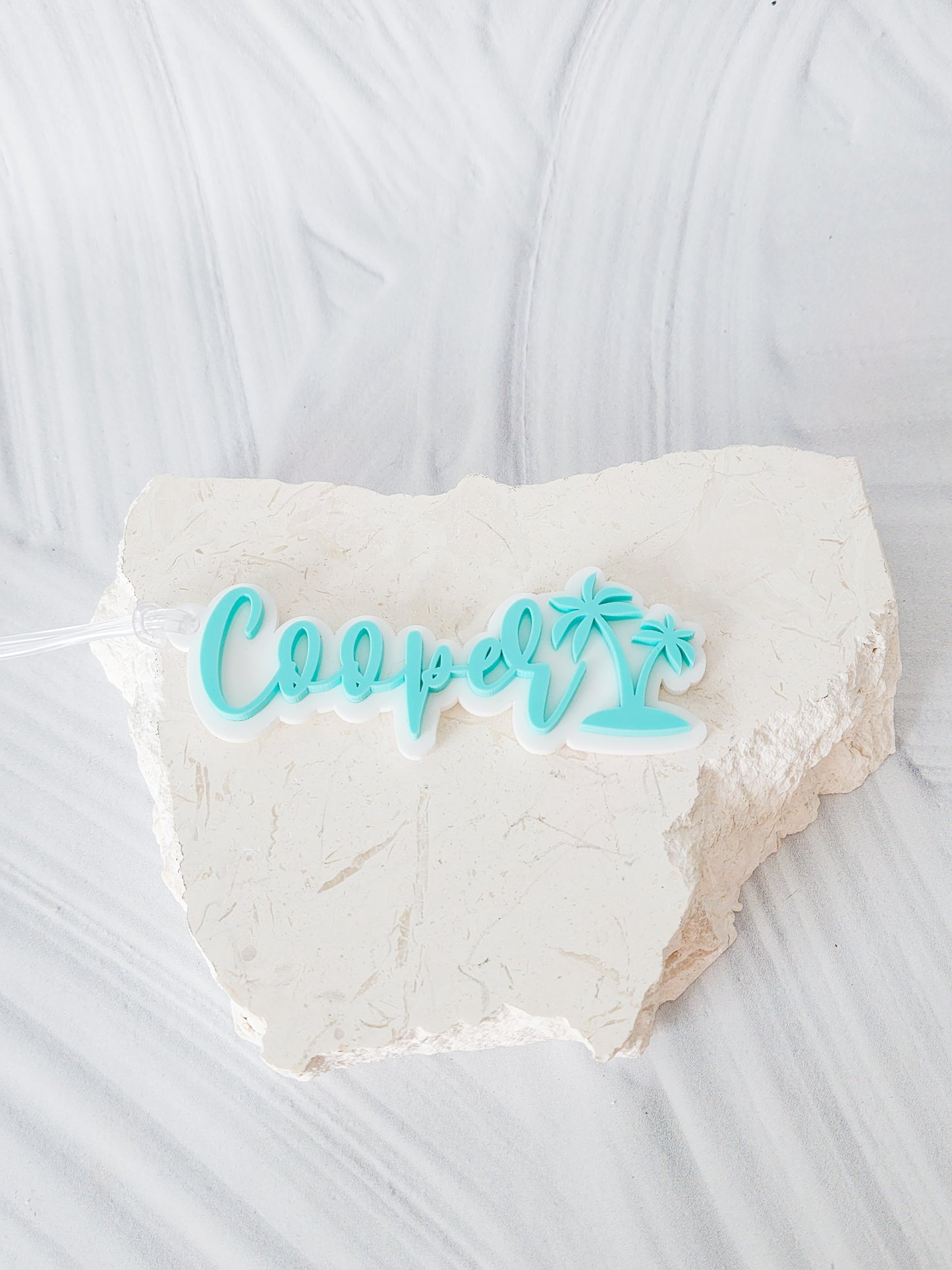 Acrylic Bubble Bag Tag with motif