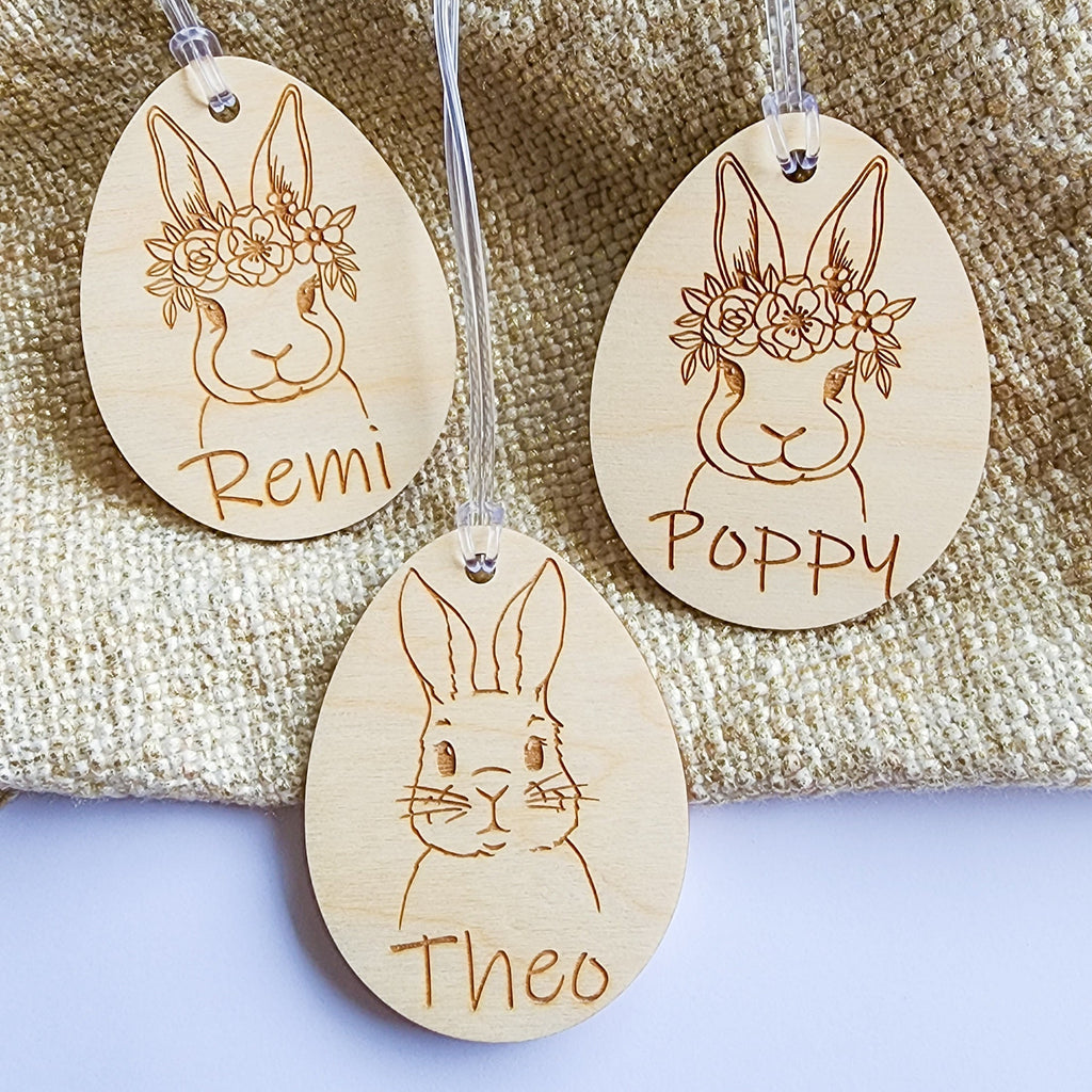 Timber Easter Name Tag