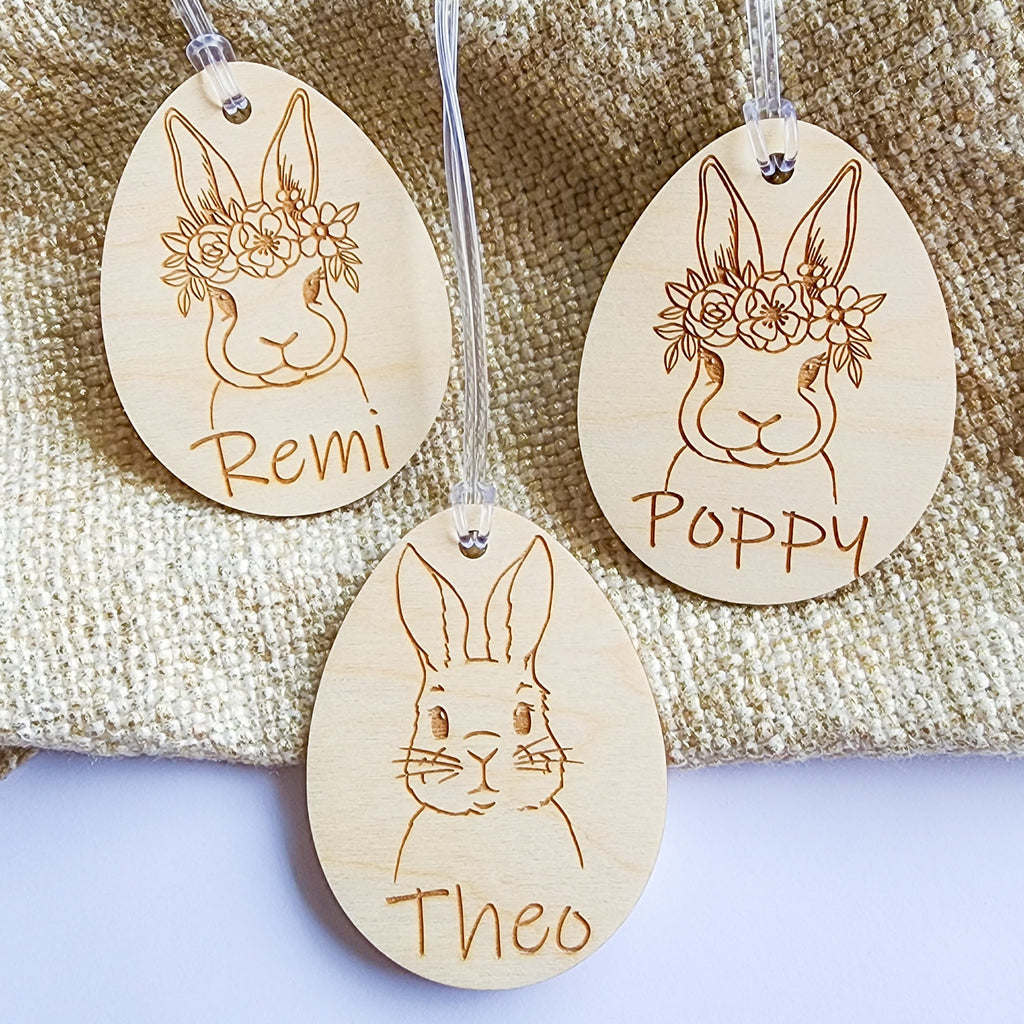 Timber Easter Name Tag