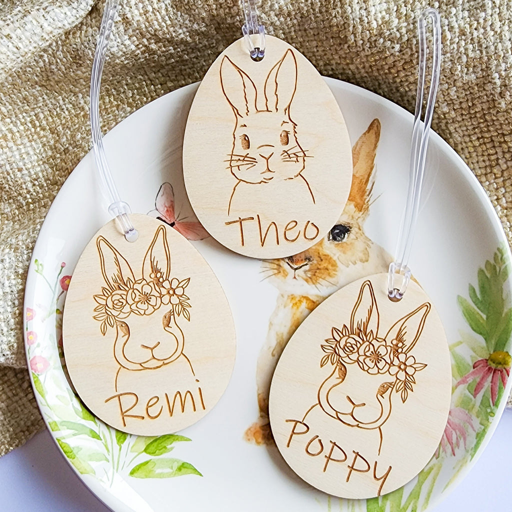 Timber Easter Name Tag