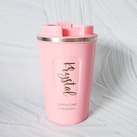 Personalised Coffee Cup (PINK or BLACK)