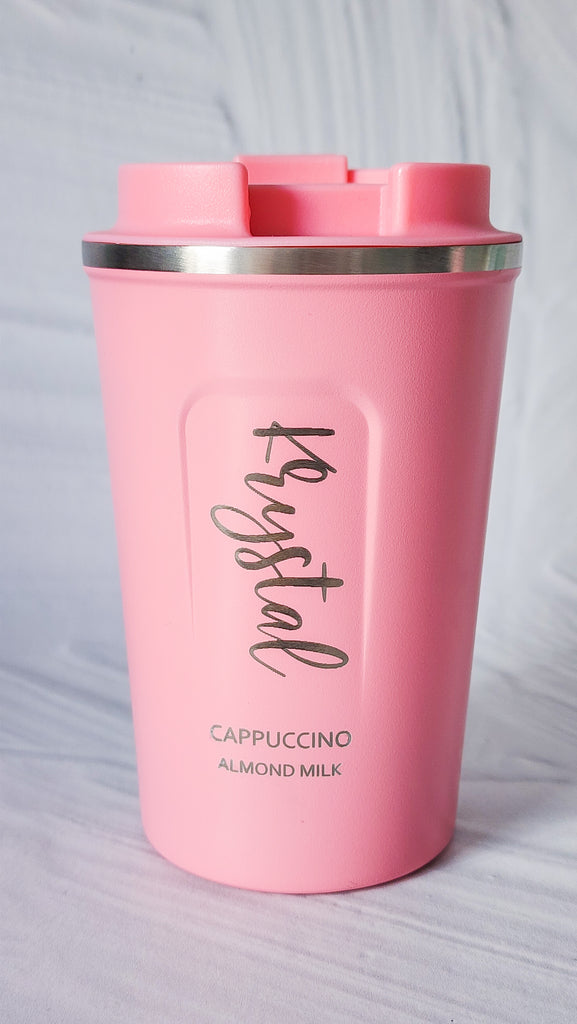 Personalised Coffee Cup (PINK or BLACK)