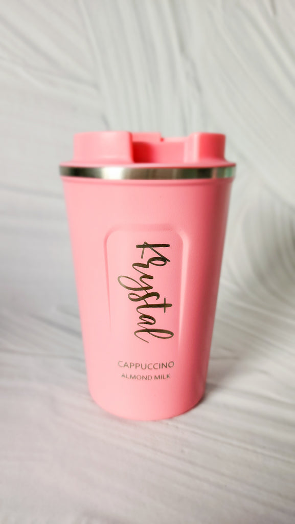 Personalised Coffee Cup (PINK or BLACK)