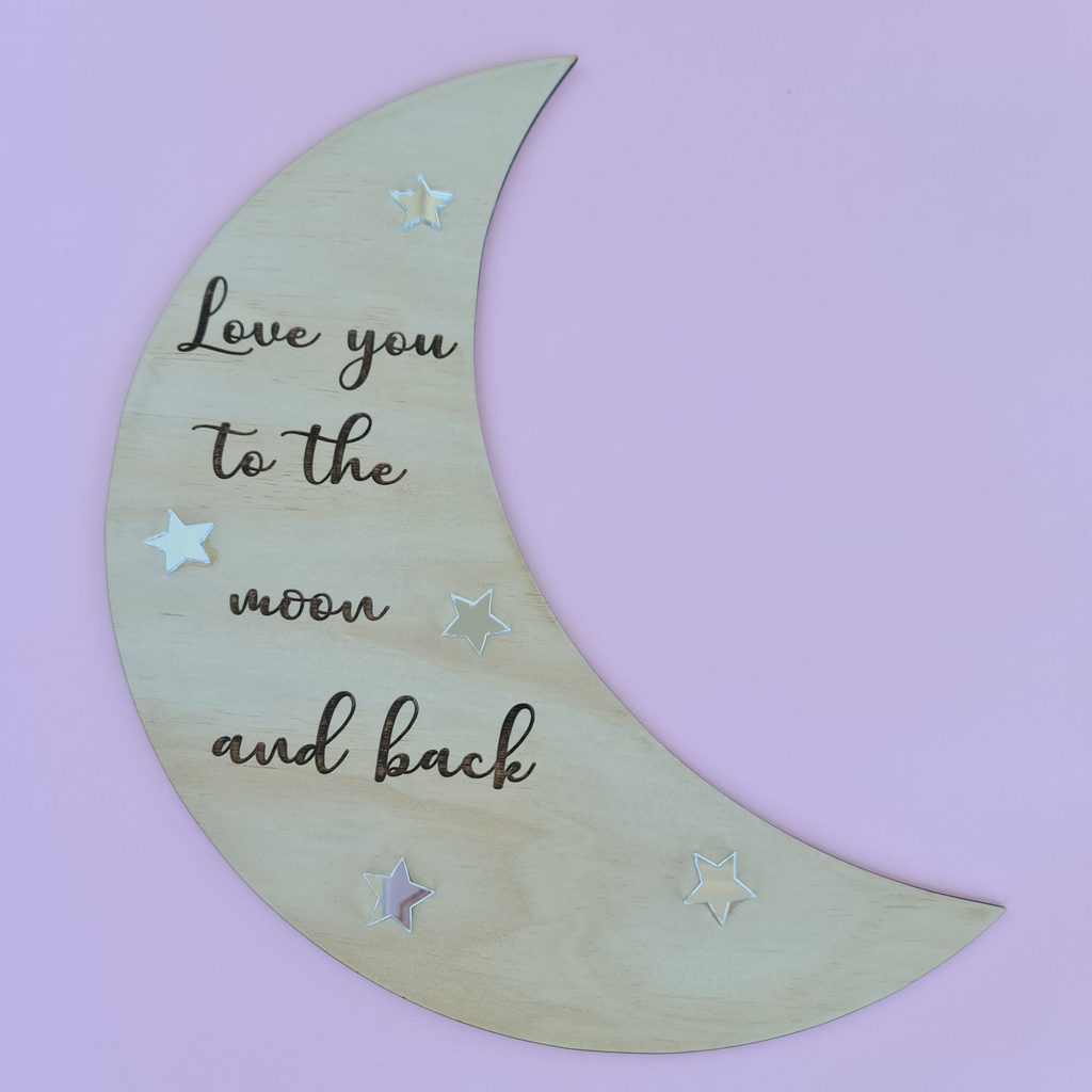 'Love you to the moon and back' wall piece