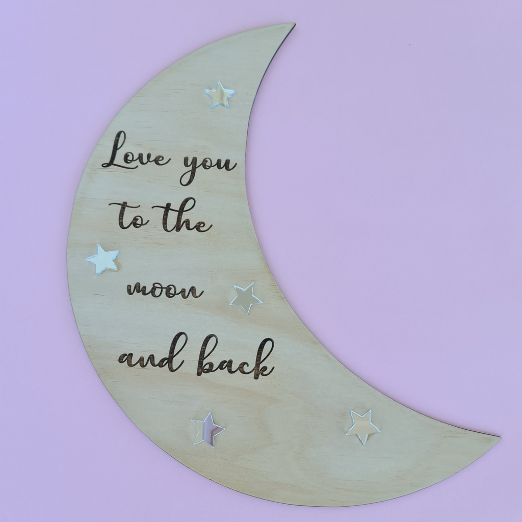 'Love you to the moon and back' wall piece
