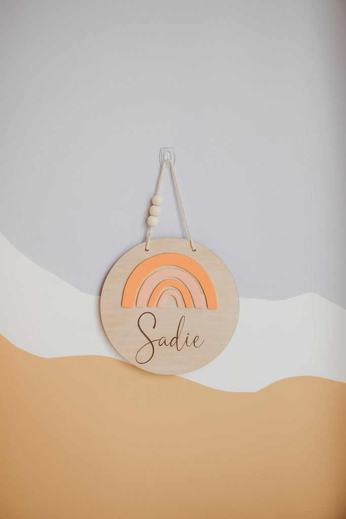 Peach hues Rainbow Name Plaque