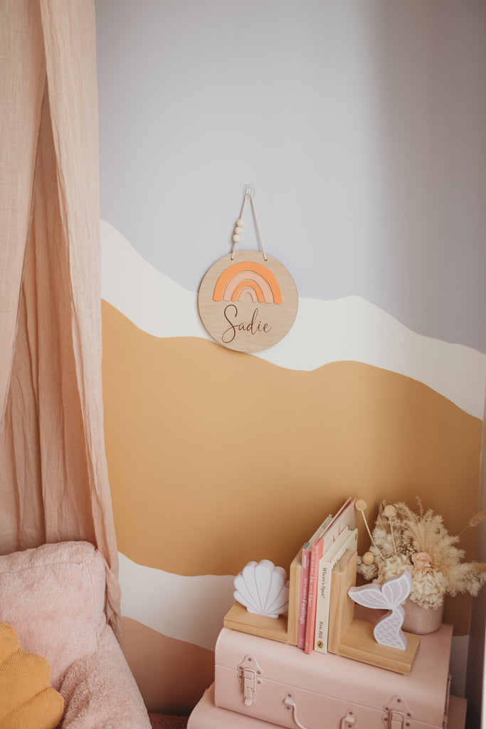 Peach hues Rainbow Name Plaque