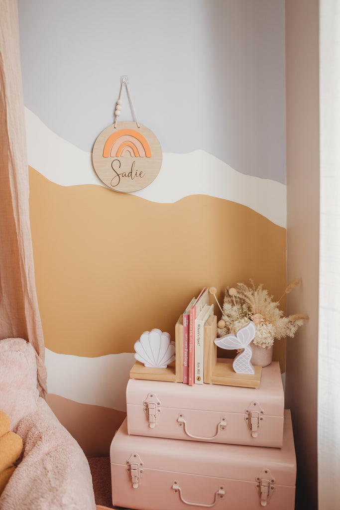 Peach hues Rainbow Name Plaque