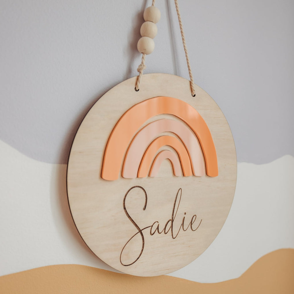 Peach hues Rainbow Name Plaque