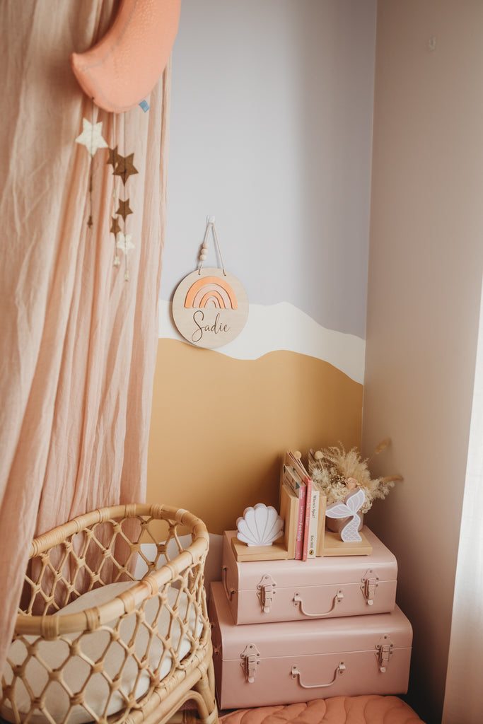 Peach hues Rainbow Name Plaque