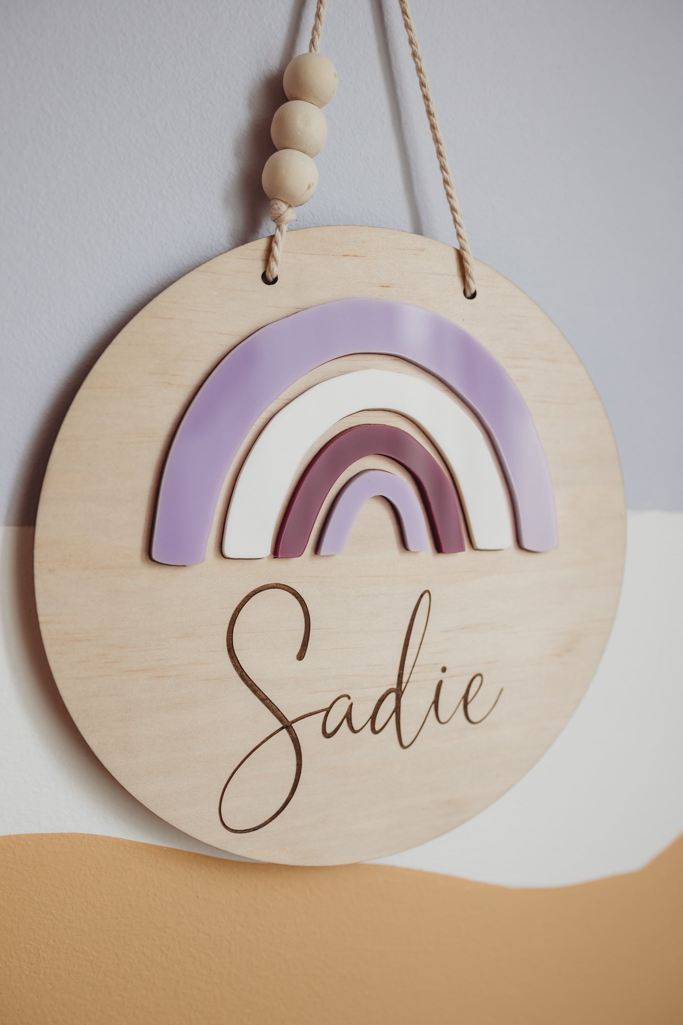 Purple Rainbow Name Plaque