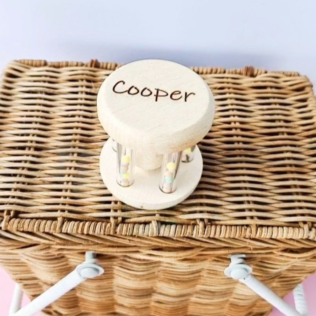 Personalised Wooden Baby Rattle