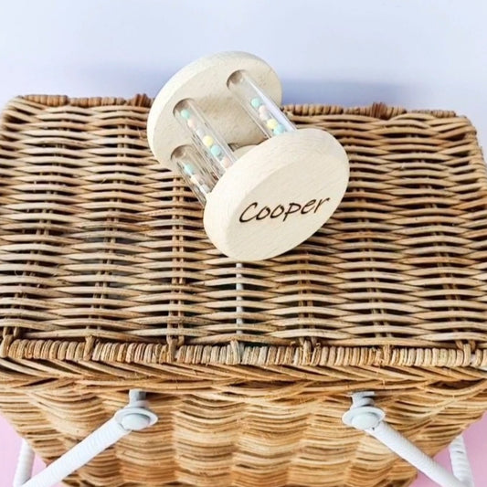 Personalised Wooden Baby Rattle