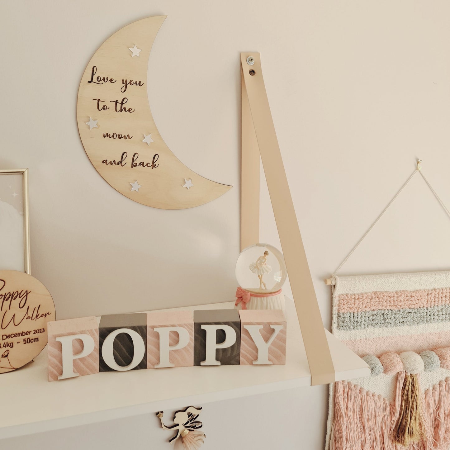 'Love you to the moon and back' wall piece