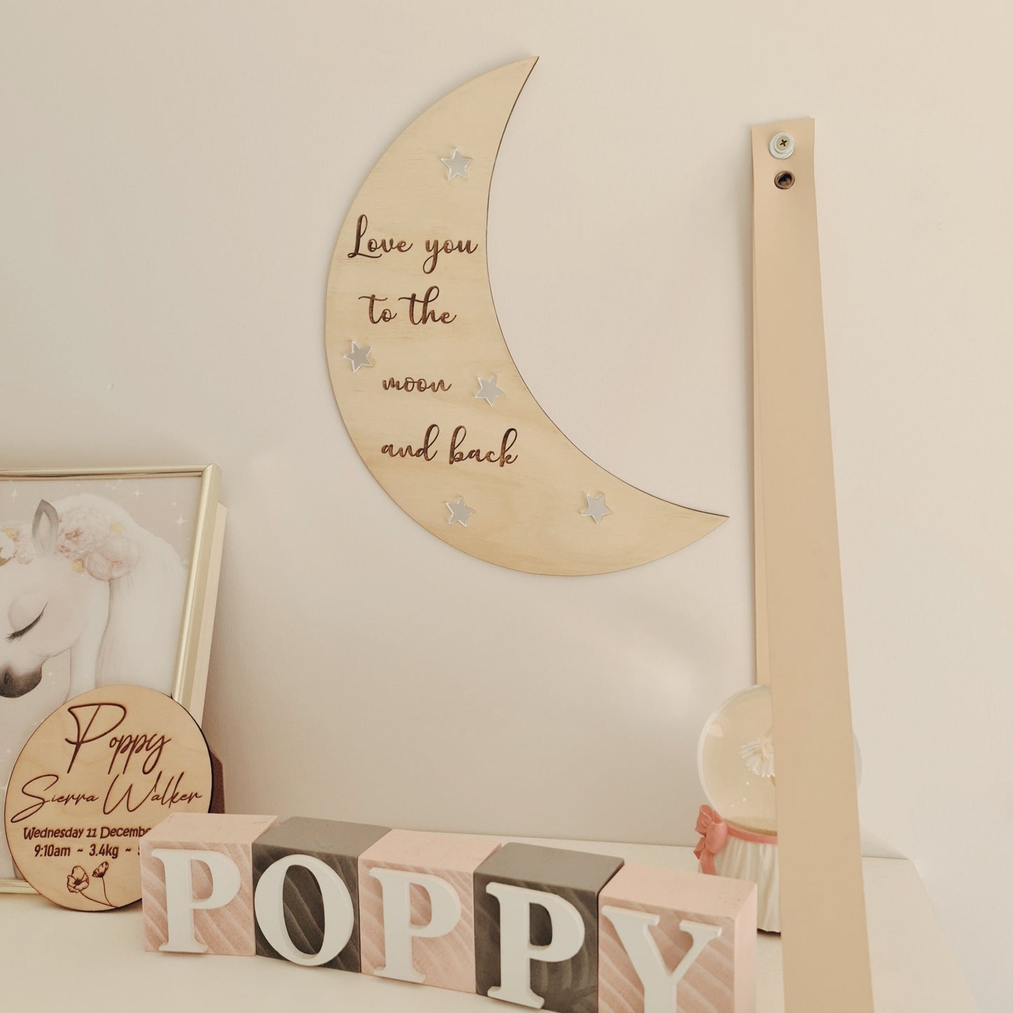 'Love you to the moon and back' wall piece