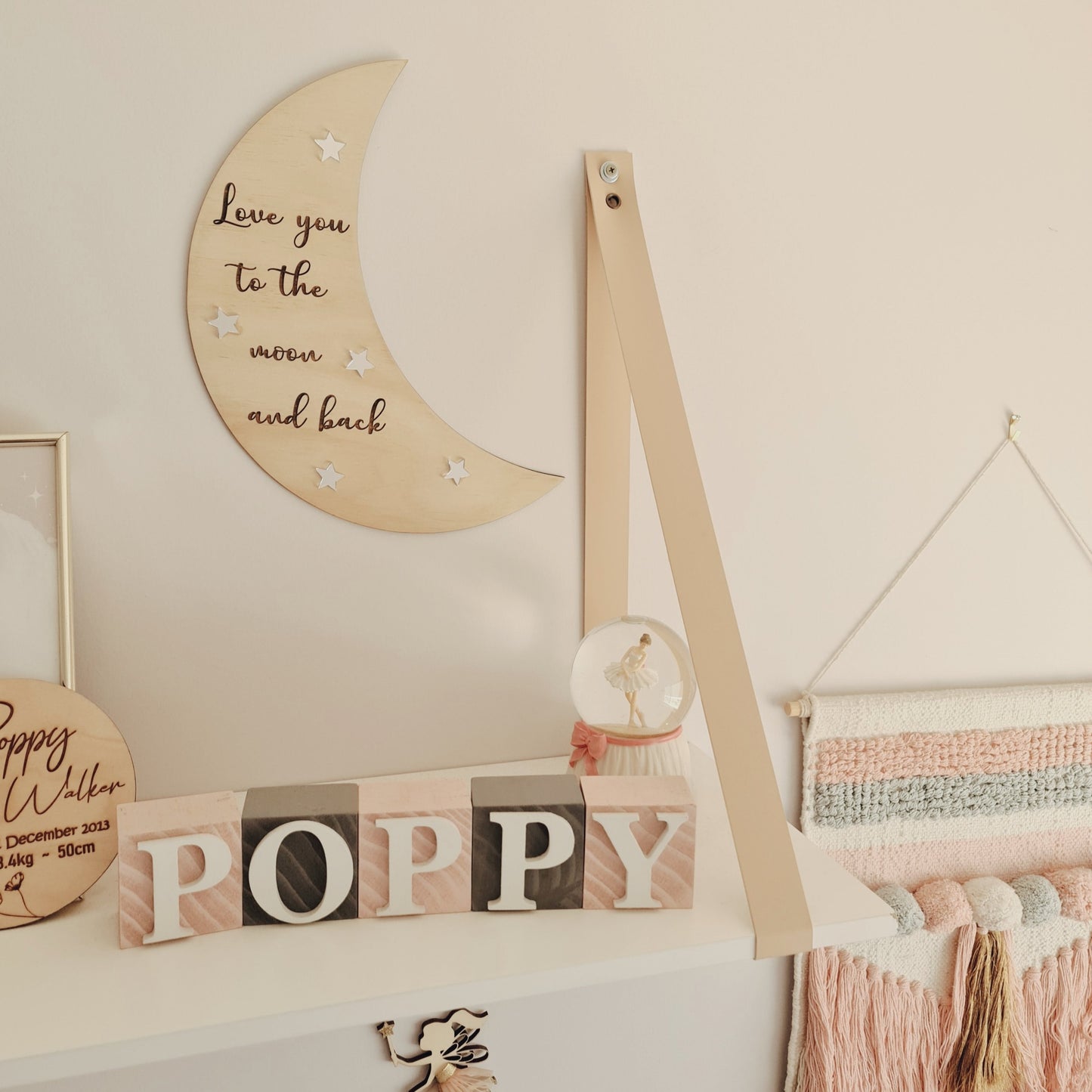 'Love you to the moon and back' wall piece