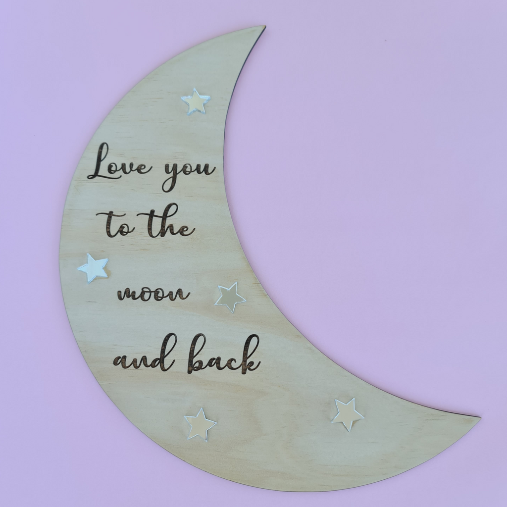 'Love you to the moon and back' wall piece