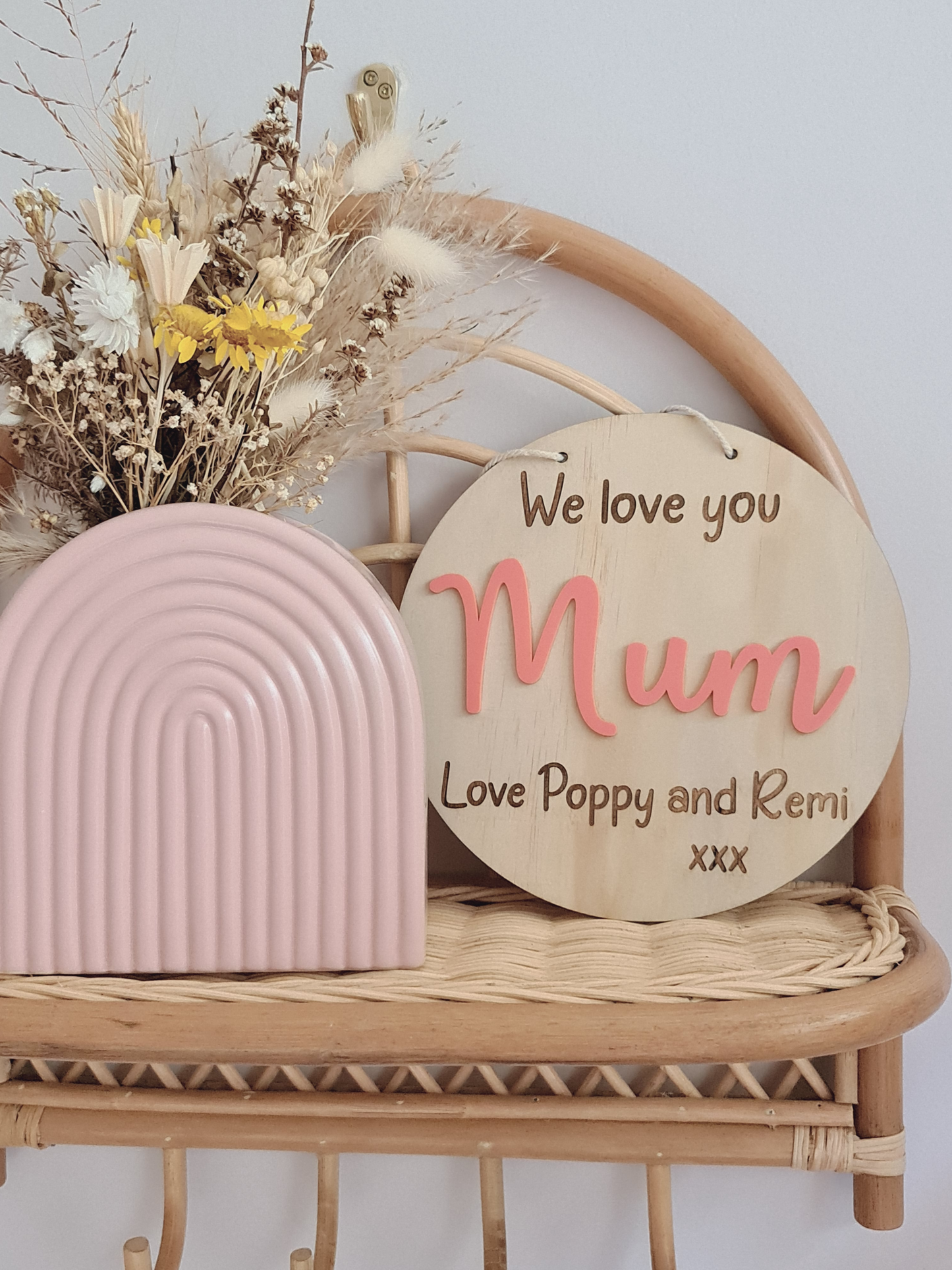 We love you Mum - plaque