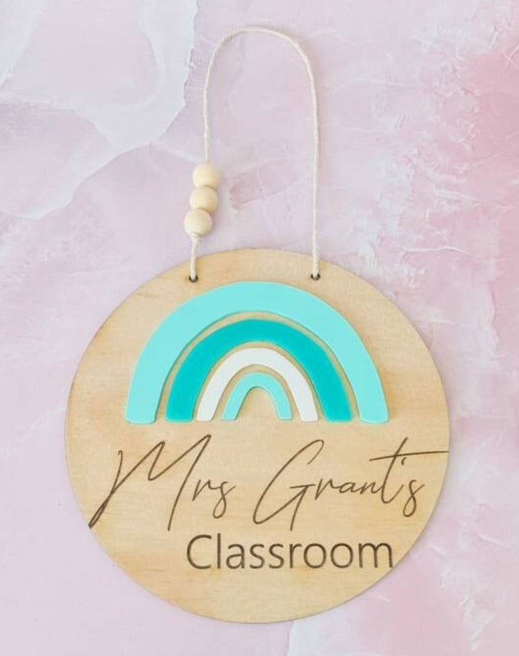 Personalised Classroom Plaque (6 Colour choices) ◽ 3D Rainbow Name Plaque ◽ Teacher's Sign ◽ Teacher Gift