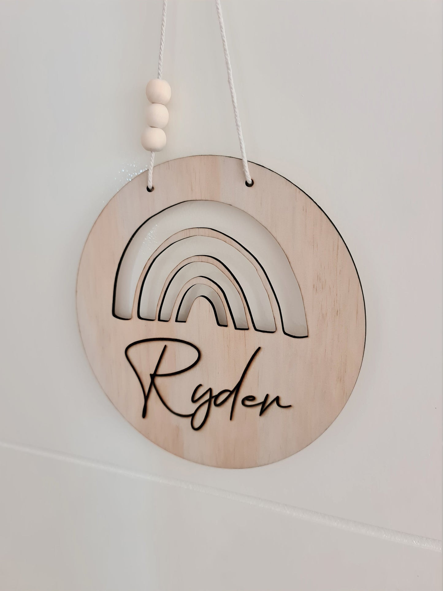 Wooden Rainbow Cut-out Name Plaque