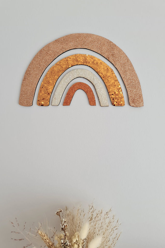 Rose Gold Rainbow Wall Decal ◽ Nursery Art ◽ Wall Decor ◽ Rose Gold Glitter ◽ Sparkle