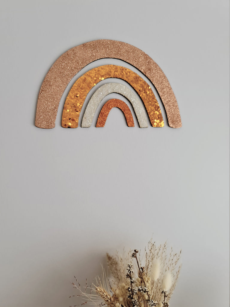 Rose Gold Rainbow Wall Decal ◽ Nursery Art ◽ Wall Decor ◽ Rose Gold Glitter ◽ Sparkle