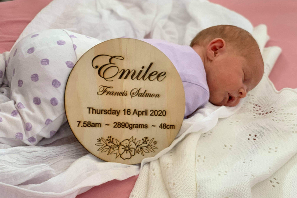 Birth Details Keepsake Plaque ◽ Personalised Birth Announcement