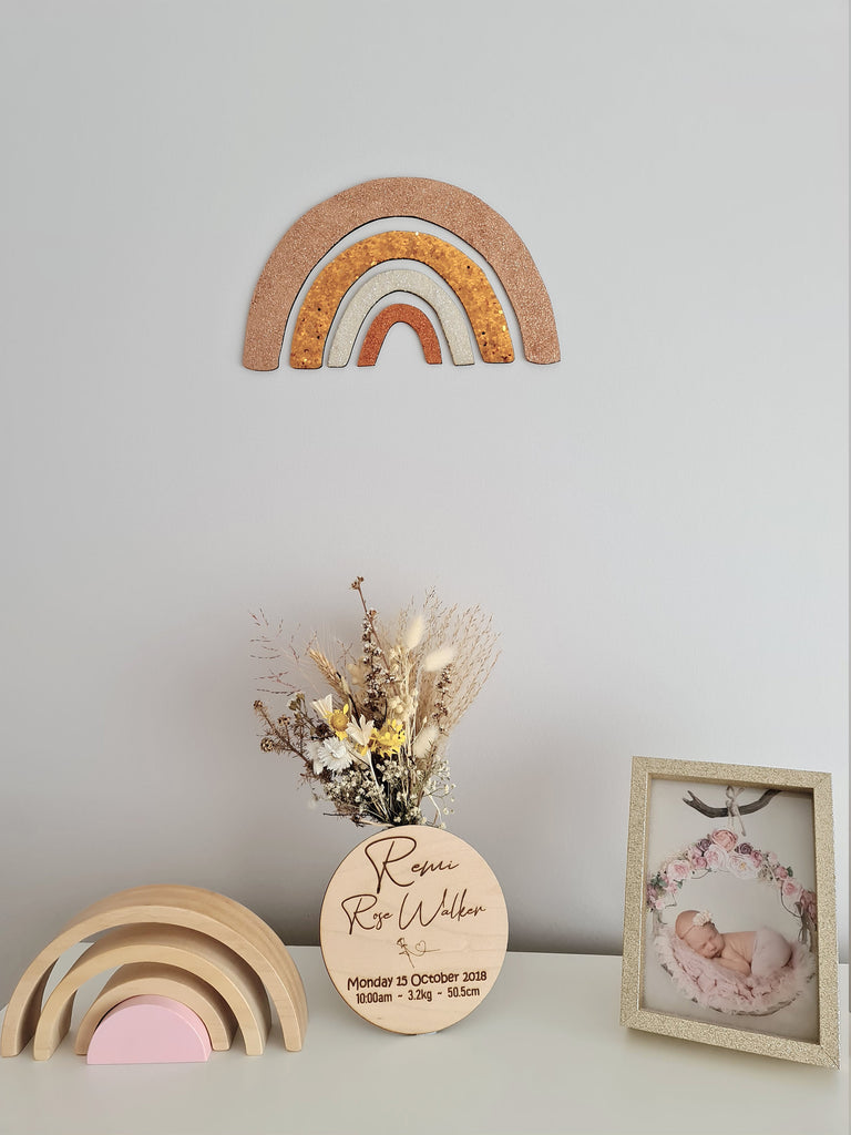 Rose Gold Rainbow Wall Decal ◽ Nursery Art ◽ Wall Decor ◽ Rose Gold Glitter ◽ Sparkle