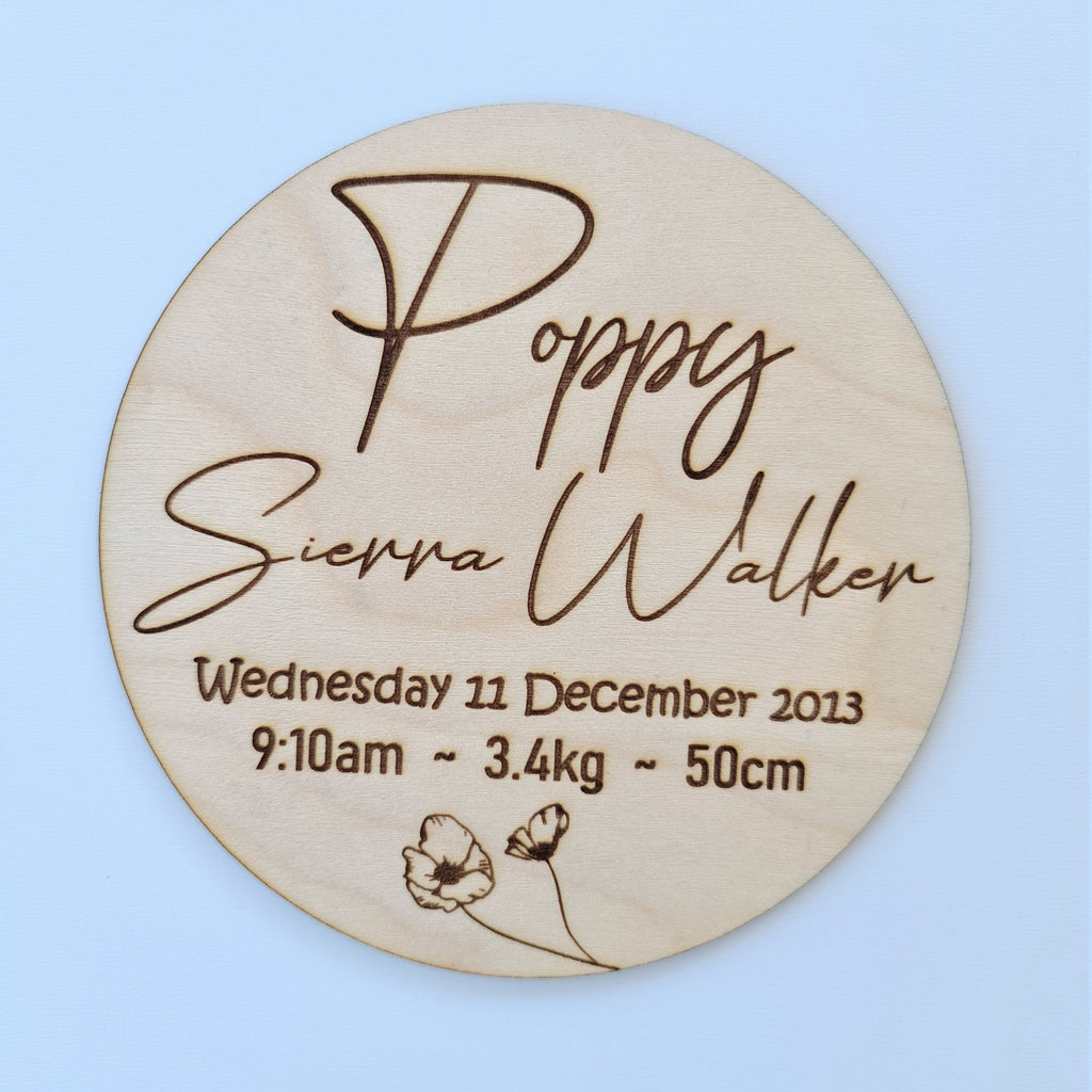 Birth Details Keepsake Plaque ◽ Personalised Birth Announcement