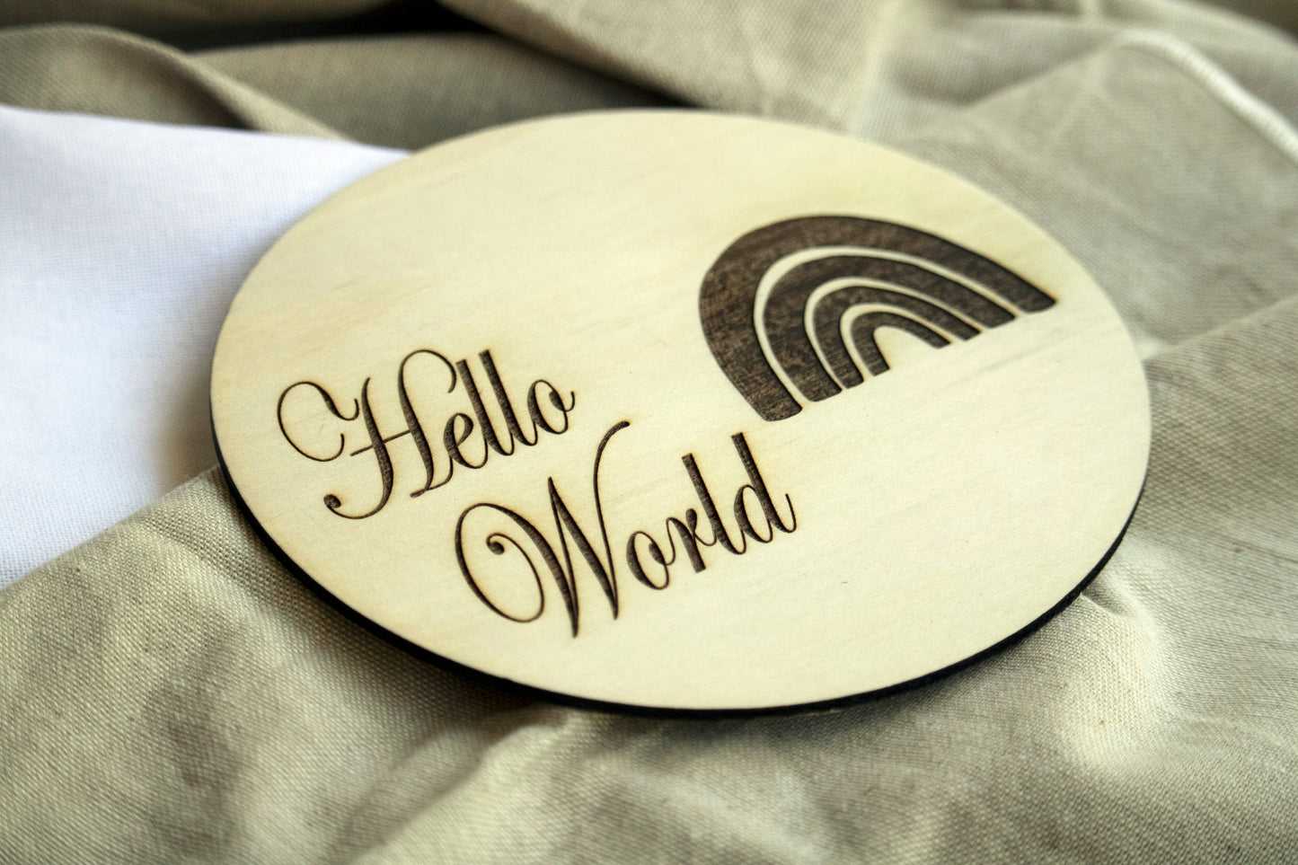 Hello World Plaque ◽ Timber Birth Announcement ◽ Nursery Decor