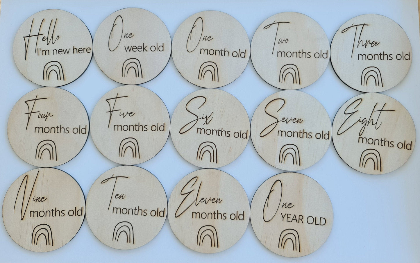 Baby Monthly Milestone Wooden Discs