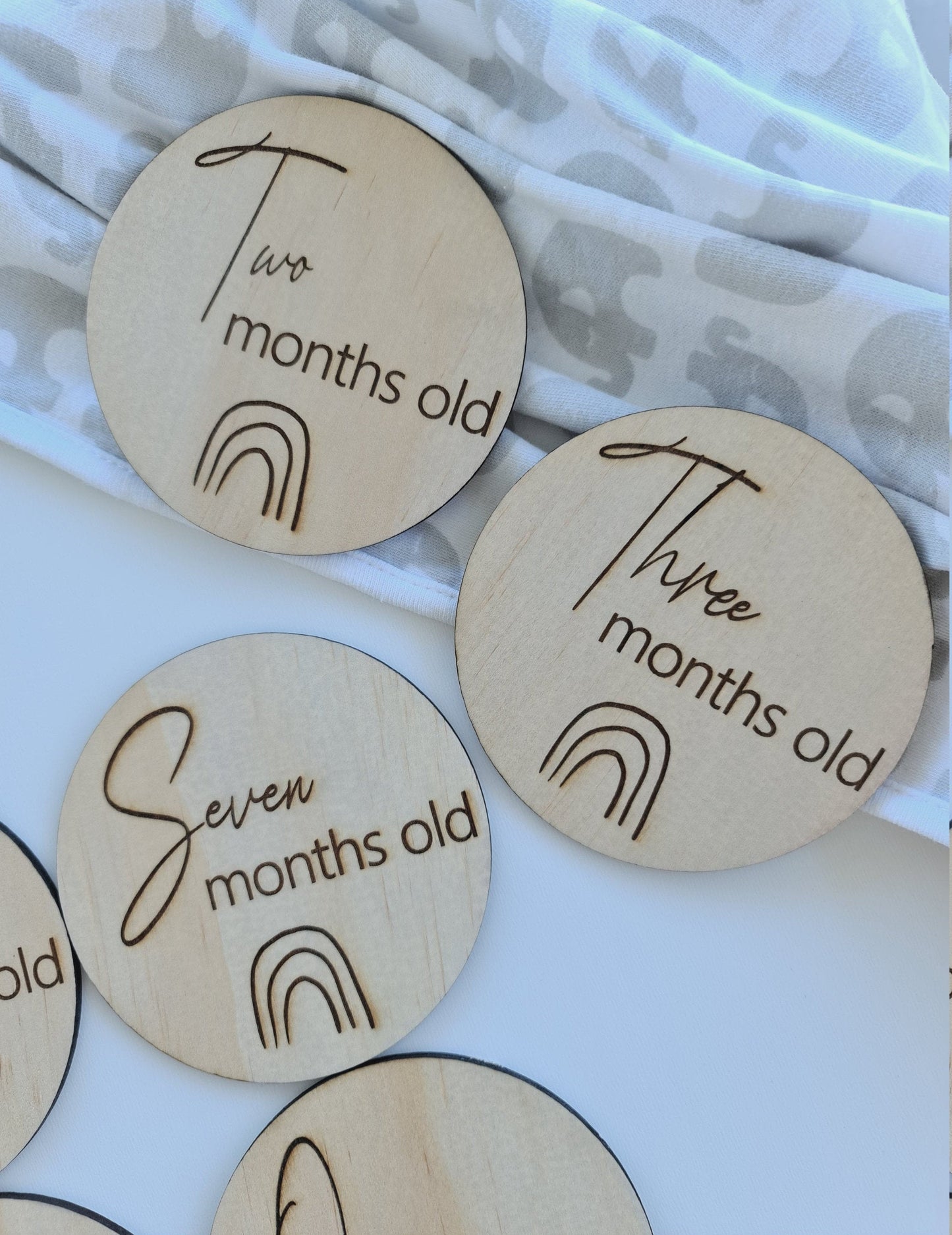 Baby Monthly Milestone Wooden Discs