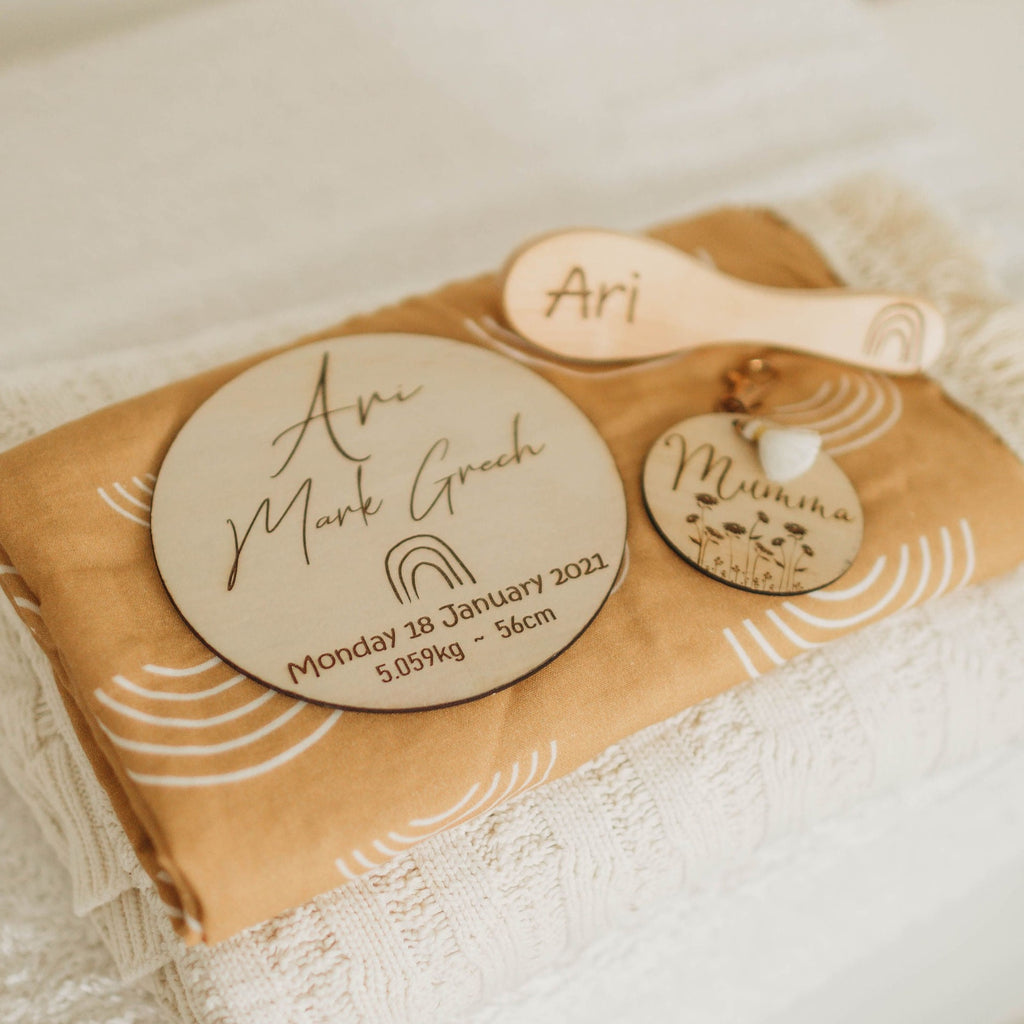 Birth Details Keepsake Plaque ◽ Personalised Birth Announcement