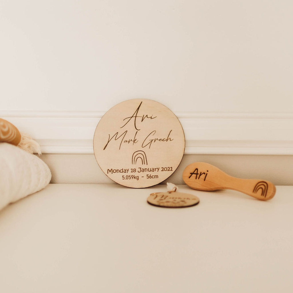 Birth Details Keepsake Plaque ◽ Personalised Birth Announcement